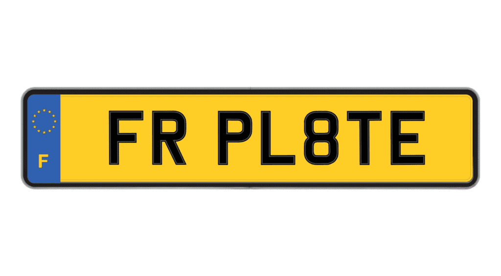 French Car Plate transformed